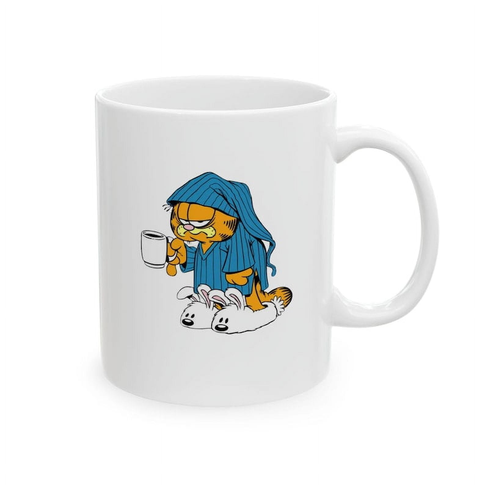 Garfield Ceramic Mug, Tired Cat Coffee Cup, Funny Cartoon Character Tea Mug, 11oz 15oz Drinkware Gift, Lazy Cat Lover Office Kitchen Decor, Ceramic Mug 11Oz - Image 3