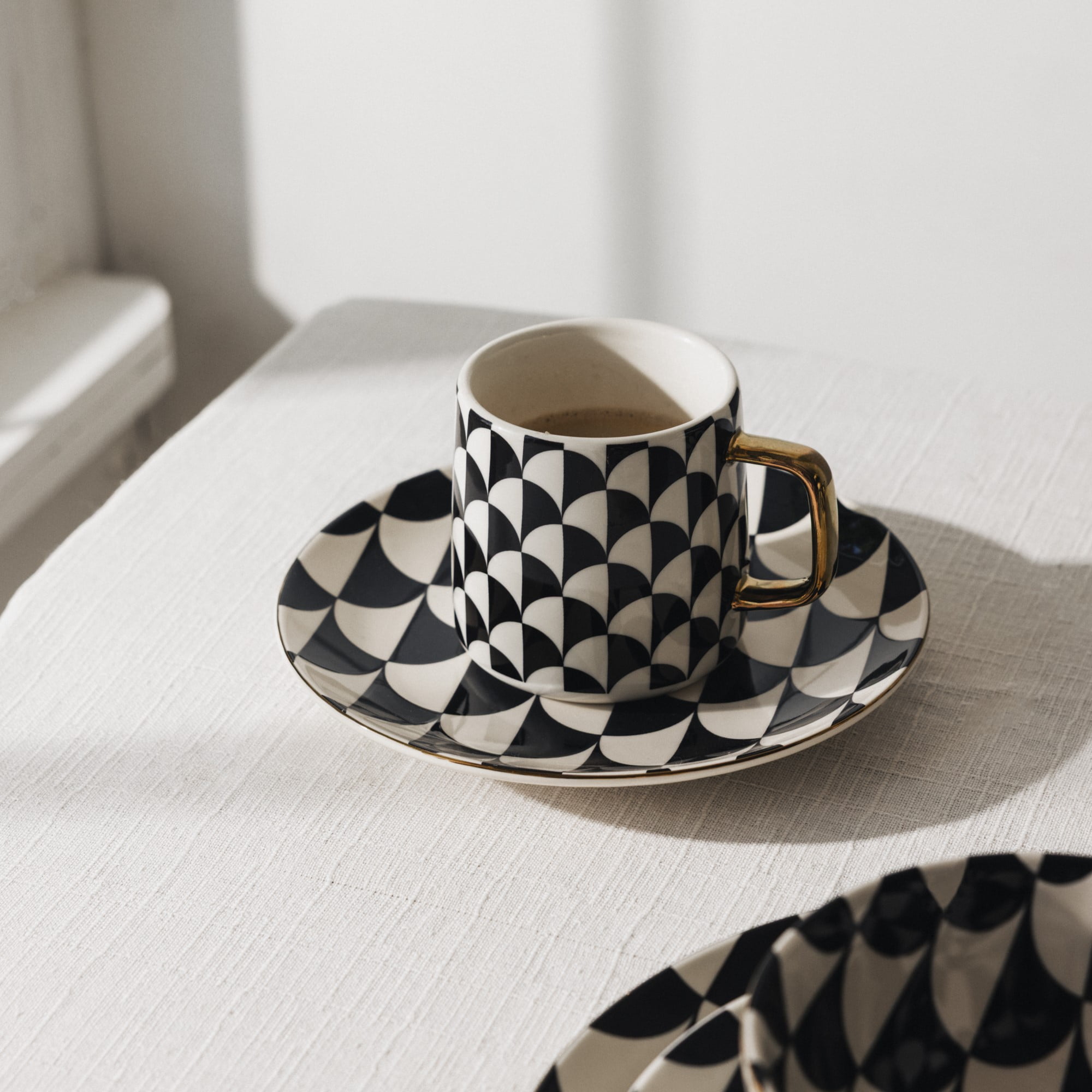 Thyme & Table 14 fl oz Emmett Black and White Stoneware Mug - Image 2