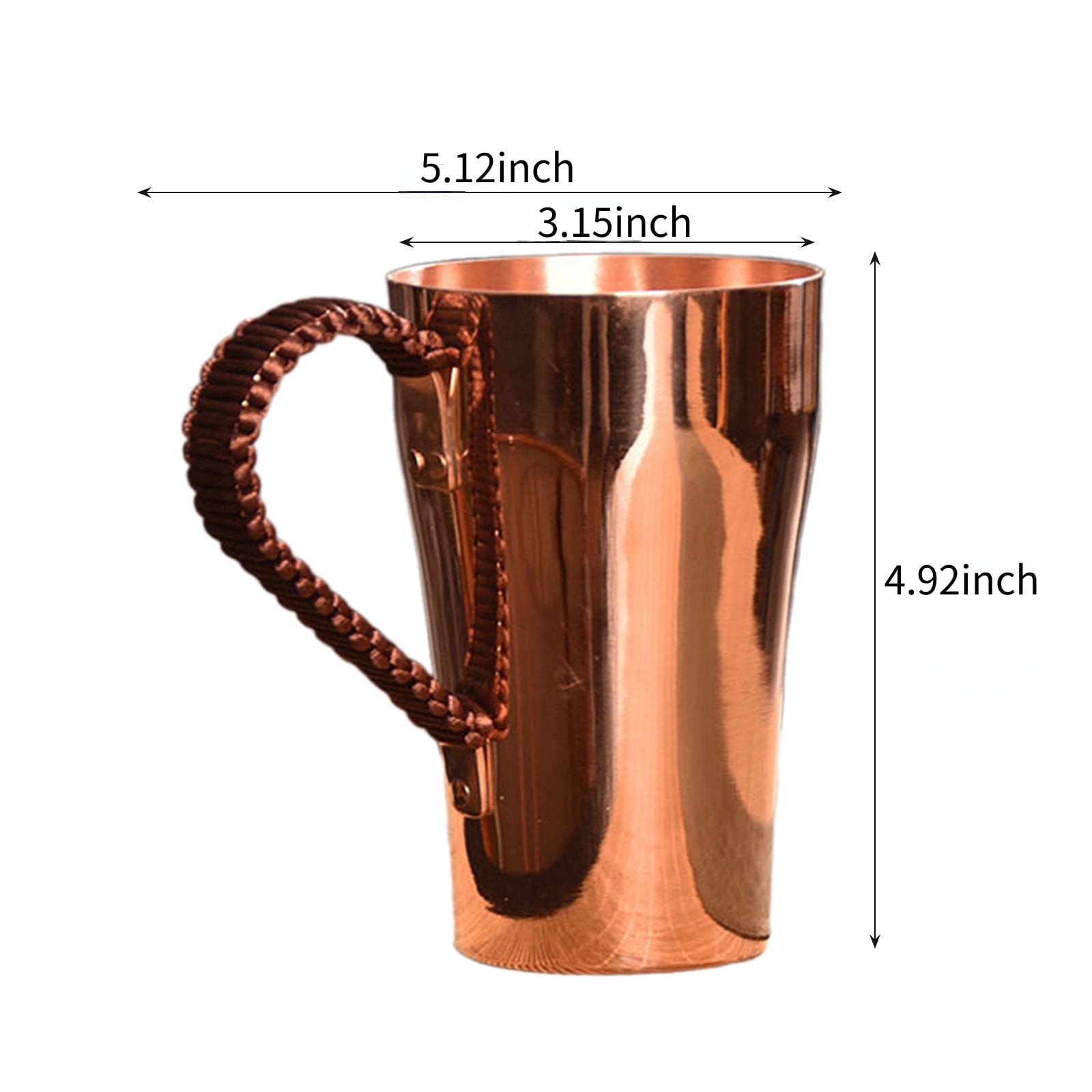 DOMELAY Copper Coffee Mug Handmade Pure Copper Cup 400ml Water Mug Home Kitchen Decor Outdoor Drinkware for Tea - Image 2