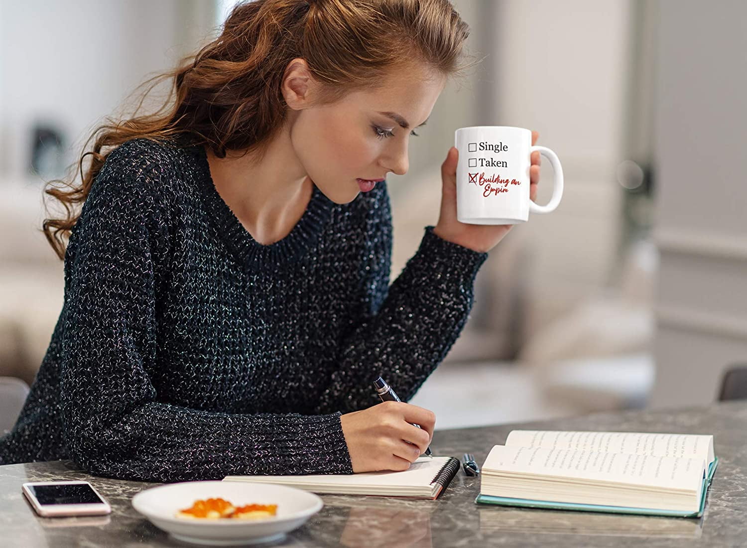 Single, Taken, Building an Empire Coffee & Tea Mug Cup & Decor for Women (11oz) - Image 4