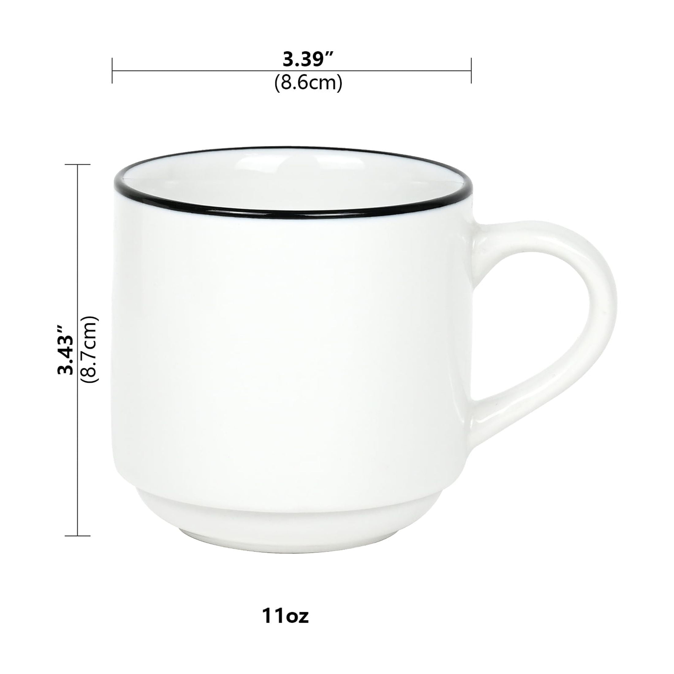 Mainstays 11oz Black Rim Stoneware Single Mug - Image 2