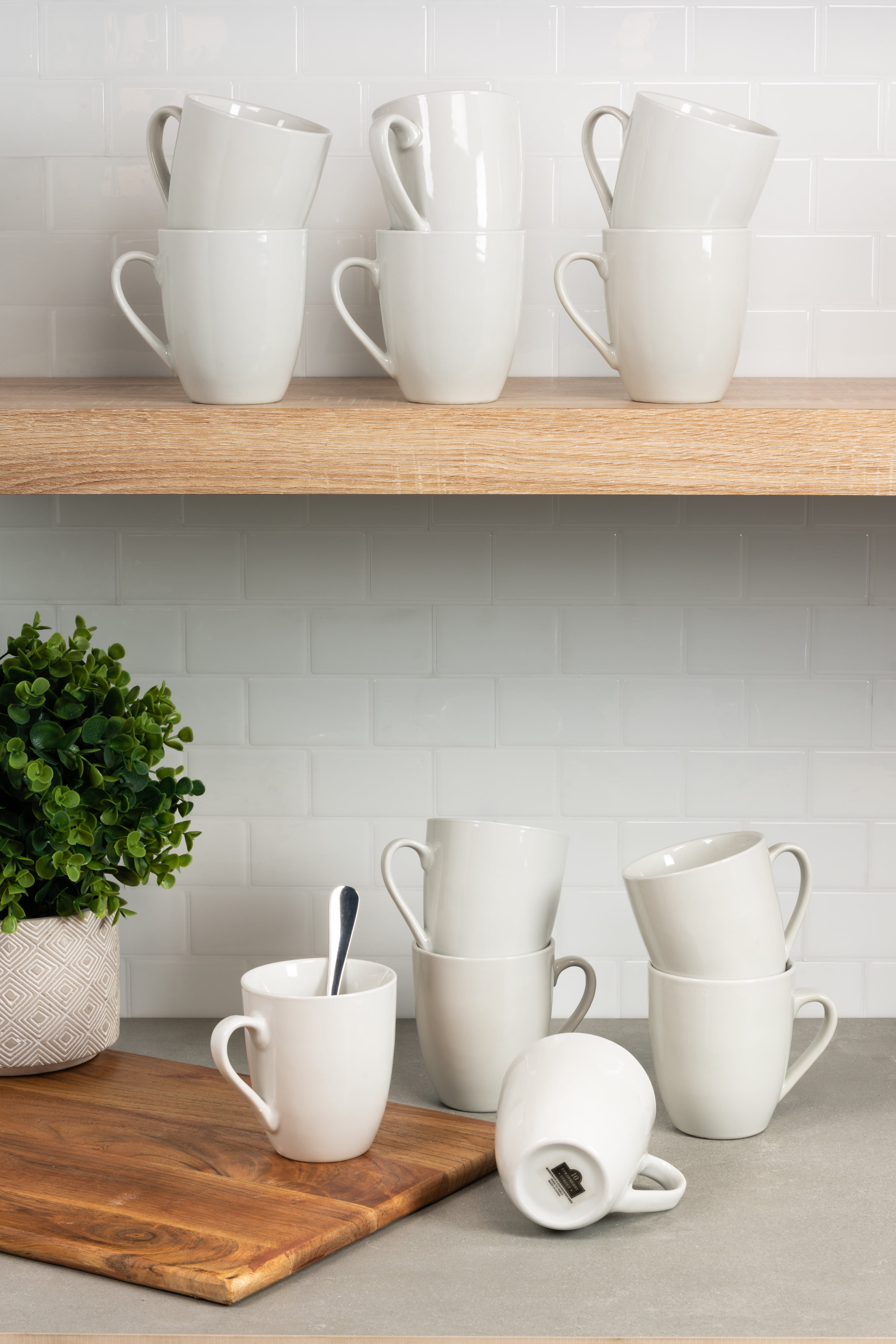 10 Strawberry Street 12 fl oz Catering Ceramic Mug, Set of 12, White - Image 6