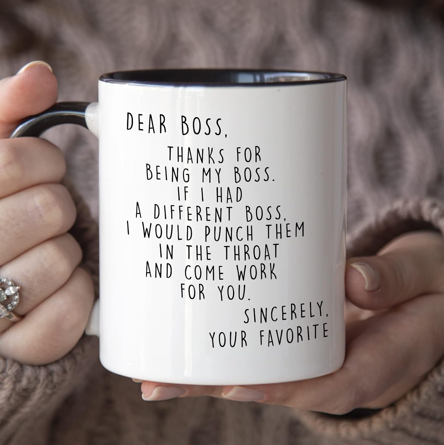YouNique Designs Worlds Best Boss Mug, 11 Ounces, Best Boss Gifts For Men, Funny Boss Gifts, Best Boss Mug, Boss Lady Mug, Boss Coffee Mug, Best Boss Ever Mug, Boss Mugs For Men Women (Black Handle) - Image 3