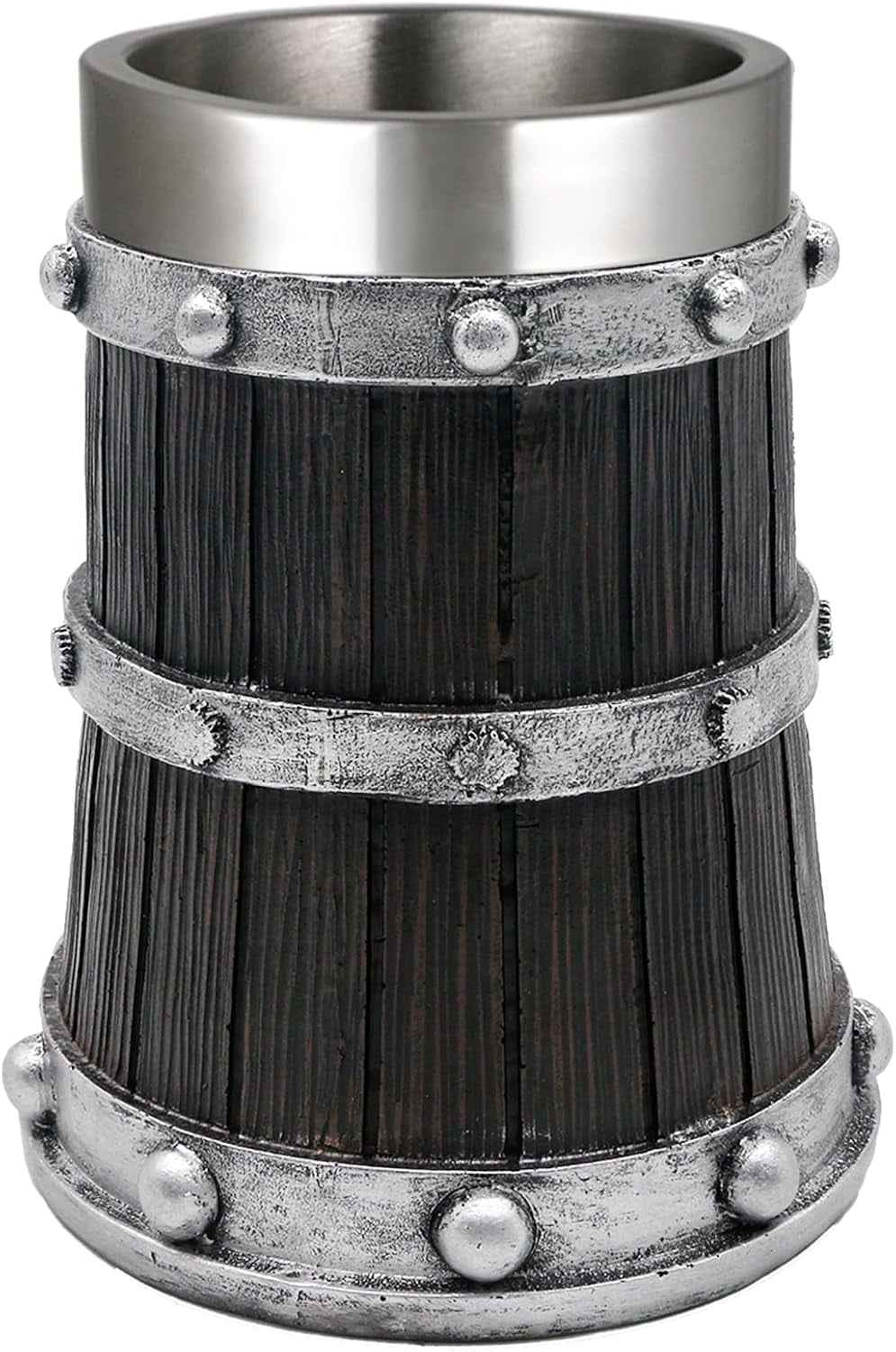 Medieval Viking Wood Beer-Tankard Mug - 21oz Norse Stainless Steel Cup Viking Gifts Coffee/Beer Mug for Men Nordic Decor - Image 7