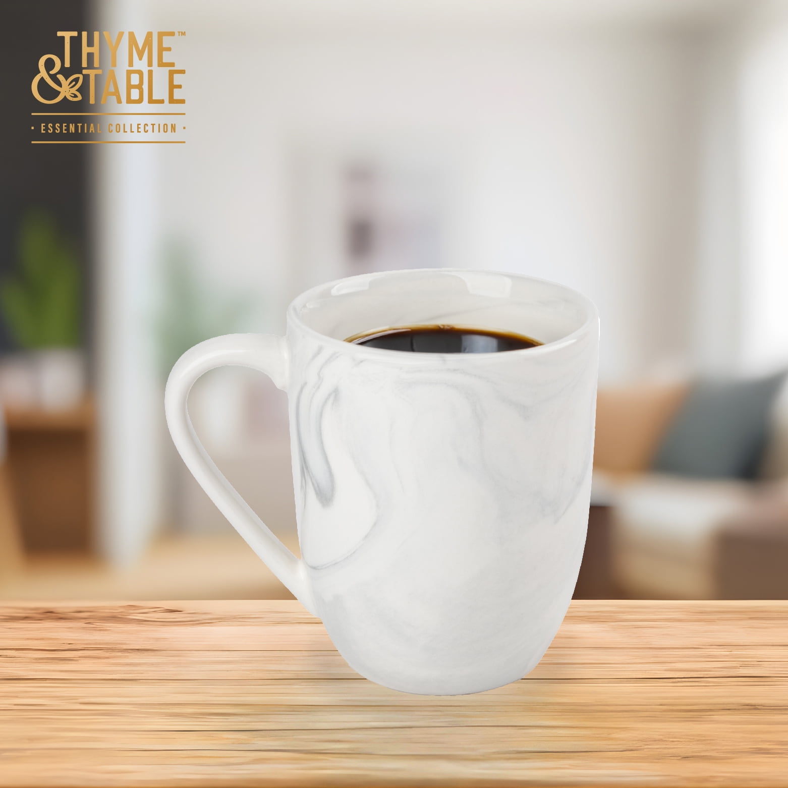 Thyme & Table 15 fl oz Grey Marble Stoneware Mug - Image 4