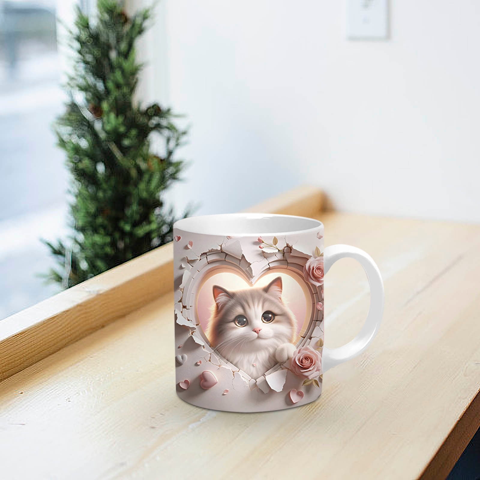 Unique Cracked Wall Design Ceramic Mug, Artistic Coffee Cup for Daily Use, Generous Size Drinking Mug for Office and Home Kitchen Decor(H) - Image 5