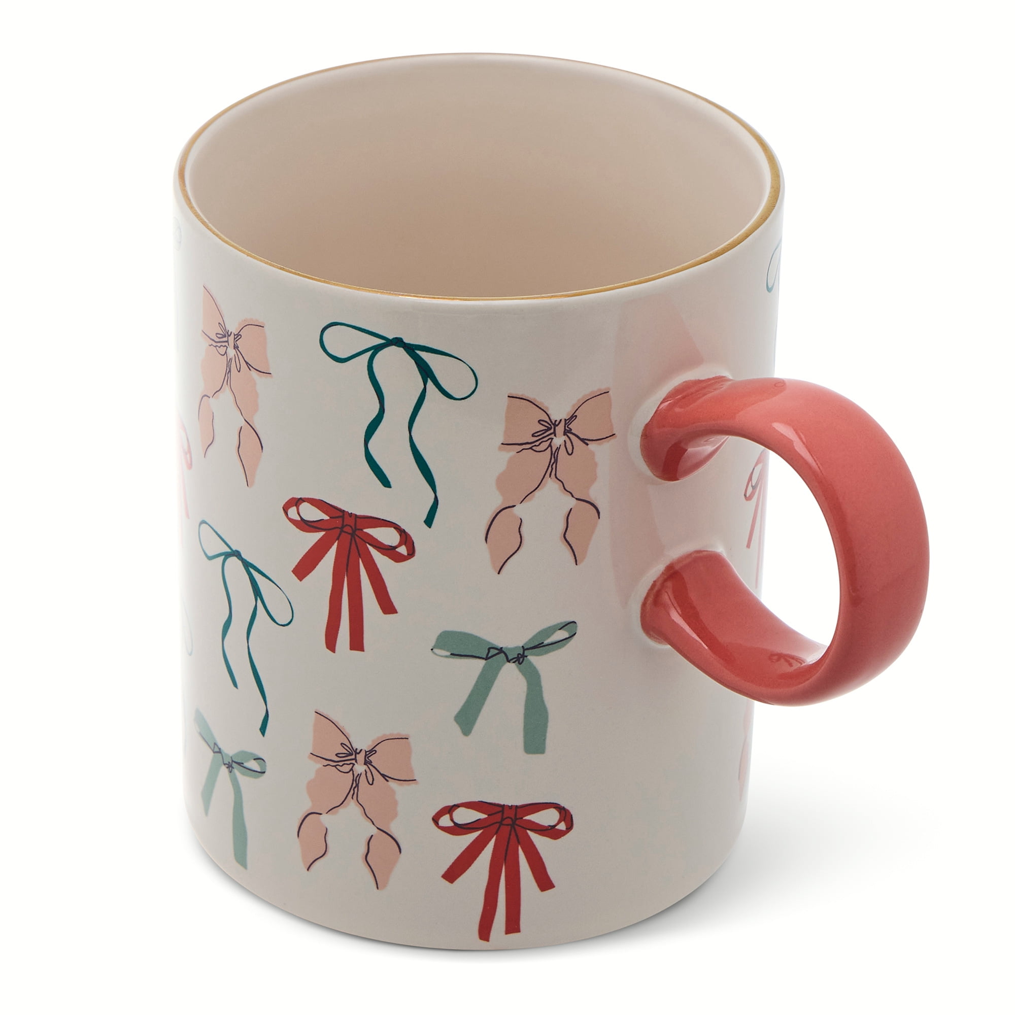 Thyme & Table 15.2 fl oz Pink Bows Stoneware Mug - Image 5