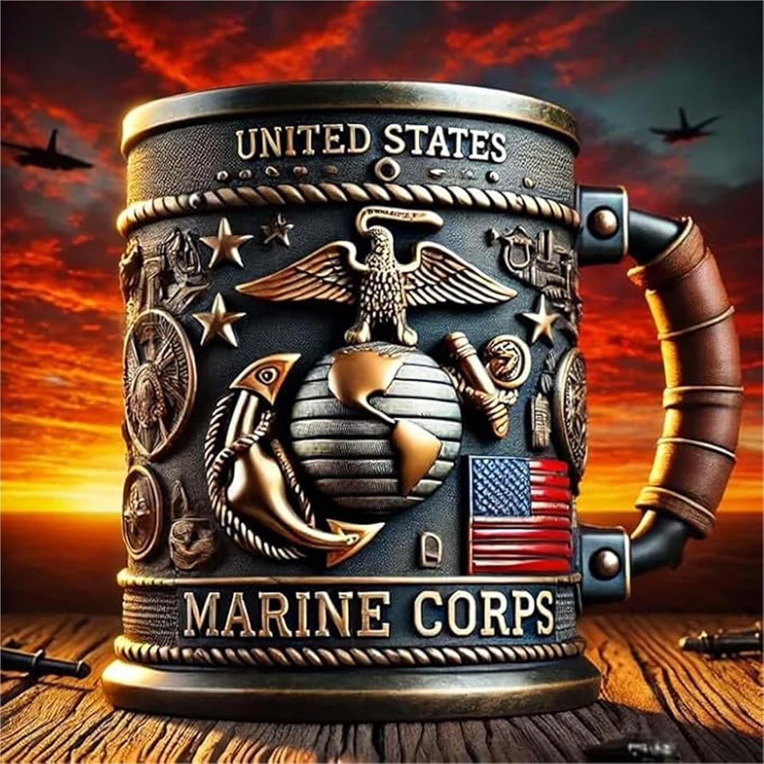 Salute Series 3D Military Coffee Mug - 15oz Hand-Painted Army Themed Ceramic Cup with Tactical Design, Veteran Appreciation Gift (Patriotic Soldier Tribute Collection - Image 8