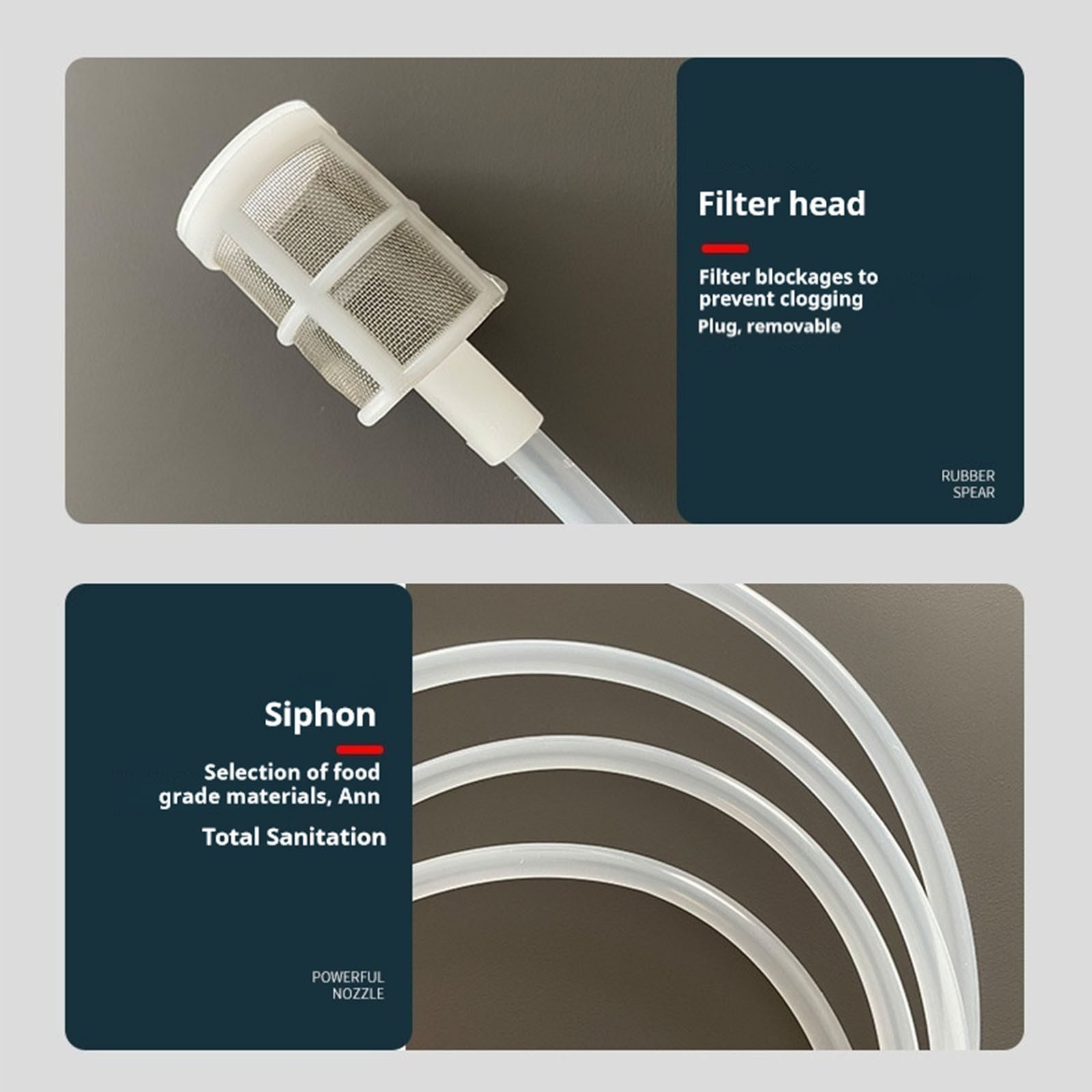 Yzans Wine Siphon Pump,Home Brewing Filter,Food Grade Silicone Tube,1.7 Meter Length - Image 5