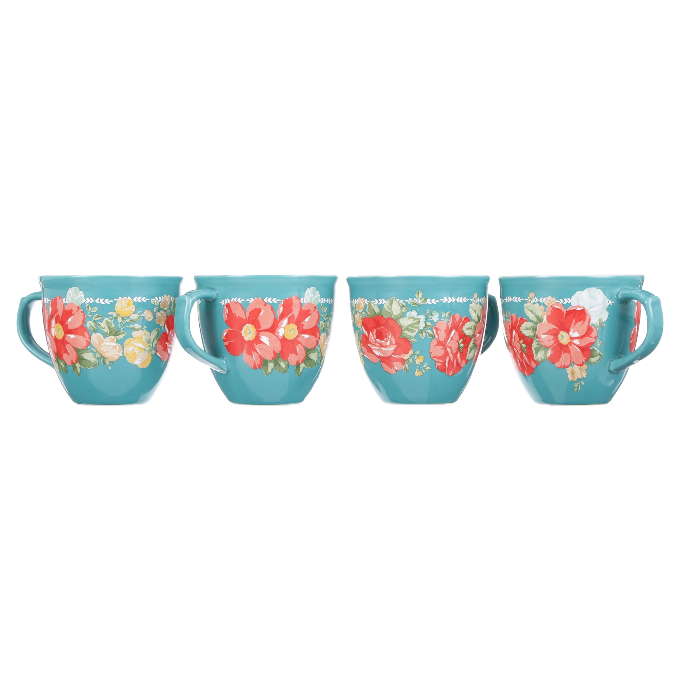 The Pioneer Woman Vintage Floral 4-Piece Mug Set, 16 fl oz - Image 6