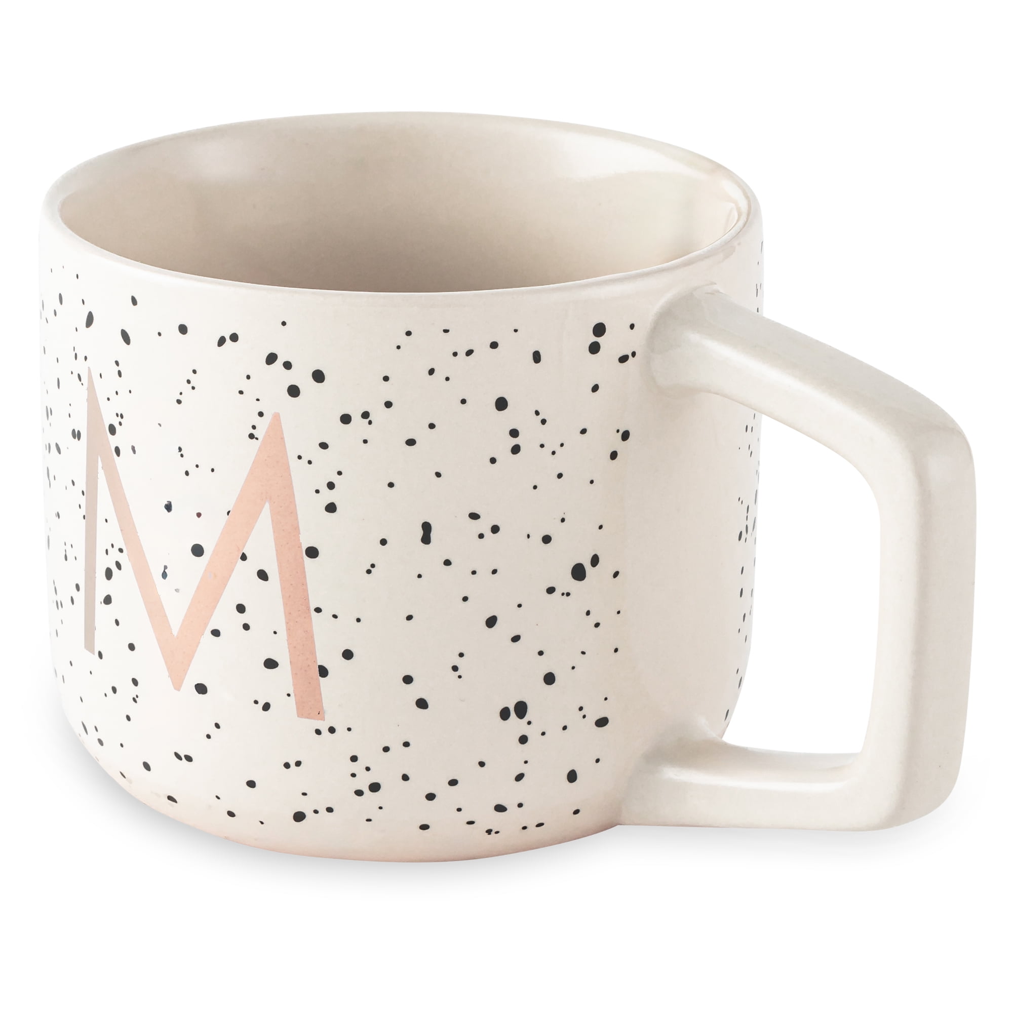 Thyme & Table 13.5 fl oz Monogram M White Speckled Stoneware Mug - Image 2