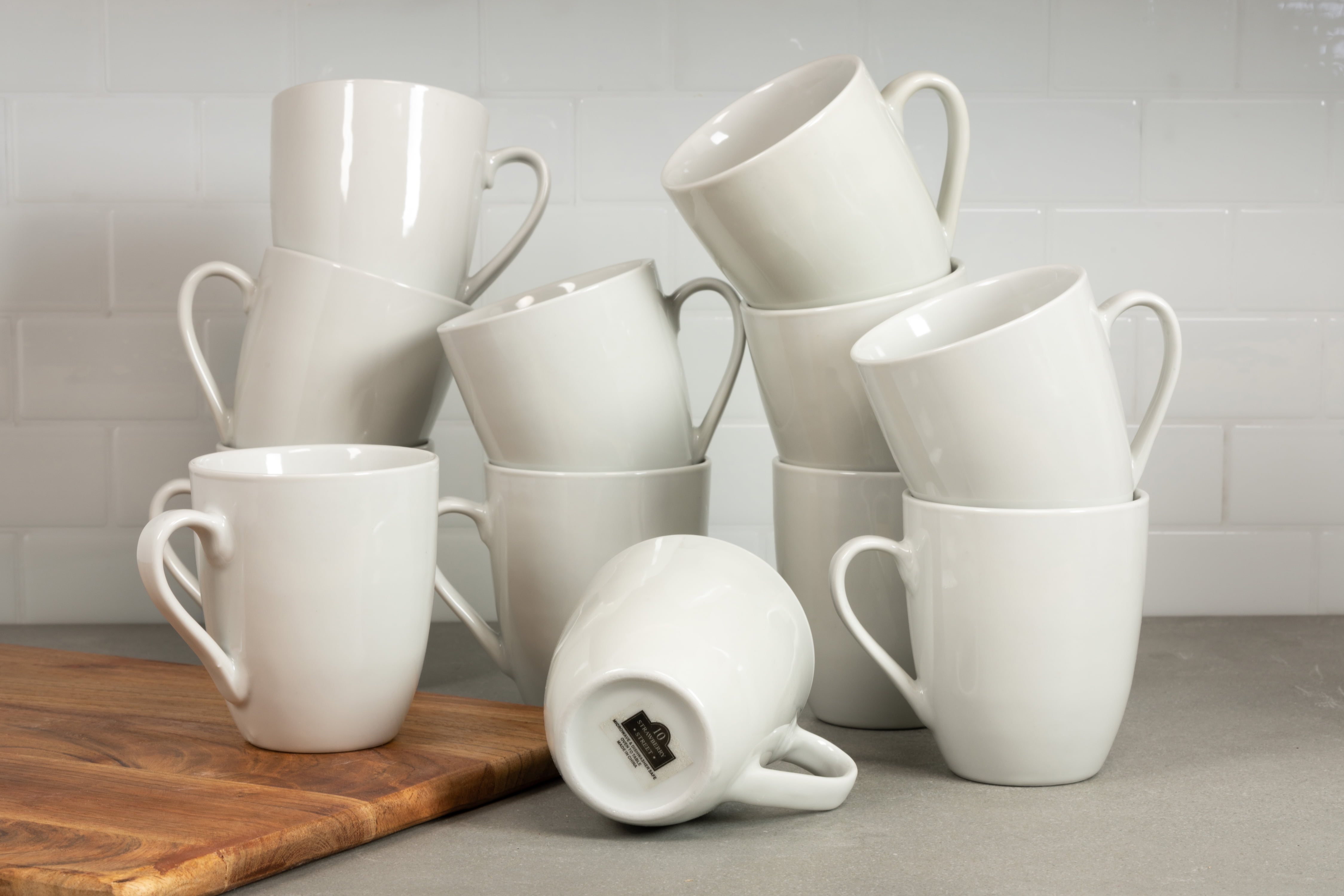 10 Strawberry Street 12 fl oz Catering Ceramic Mug, Set of 12, White - Image 4