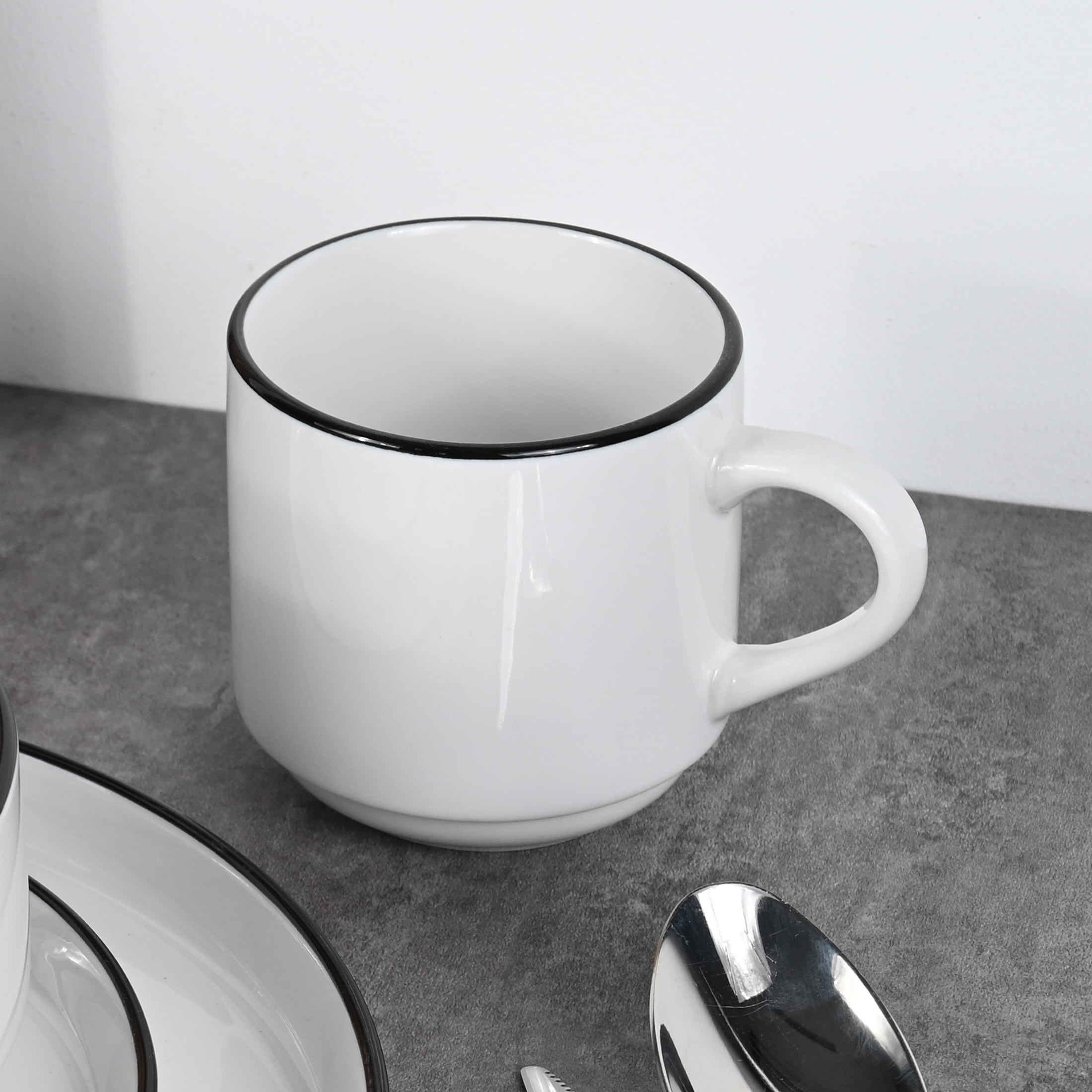 Mainstays 11oz Black Rim Stoneware Single Mug - Image 3