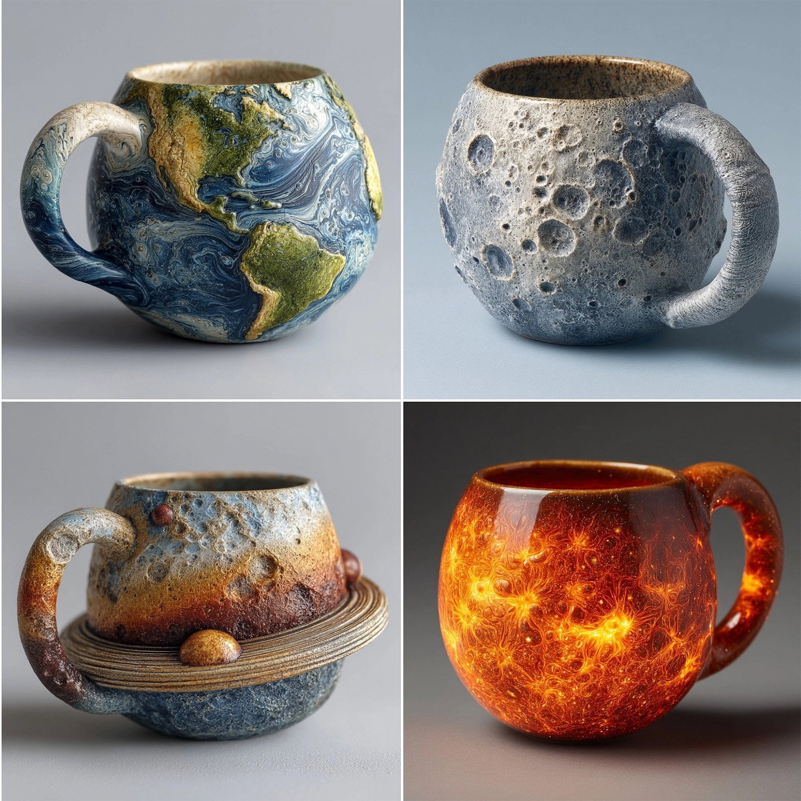 Planetary Ceramics Mug Collection Earth Themed Coffee Cup With Embossed Planet Design Food Grade Ceramic Microwave Dishwasher Safe Gift For Astronomy Lovers - Image 4