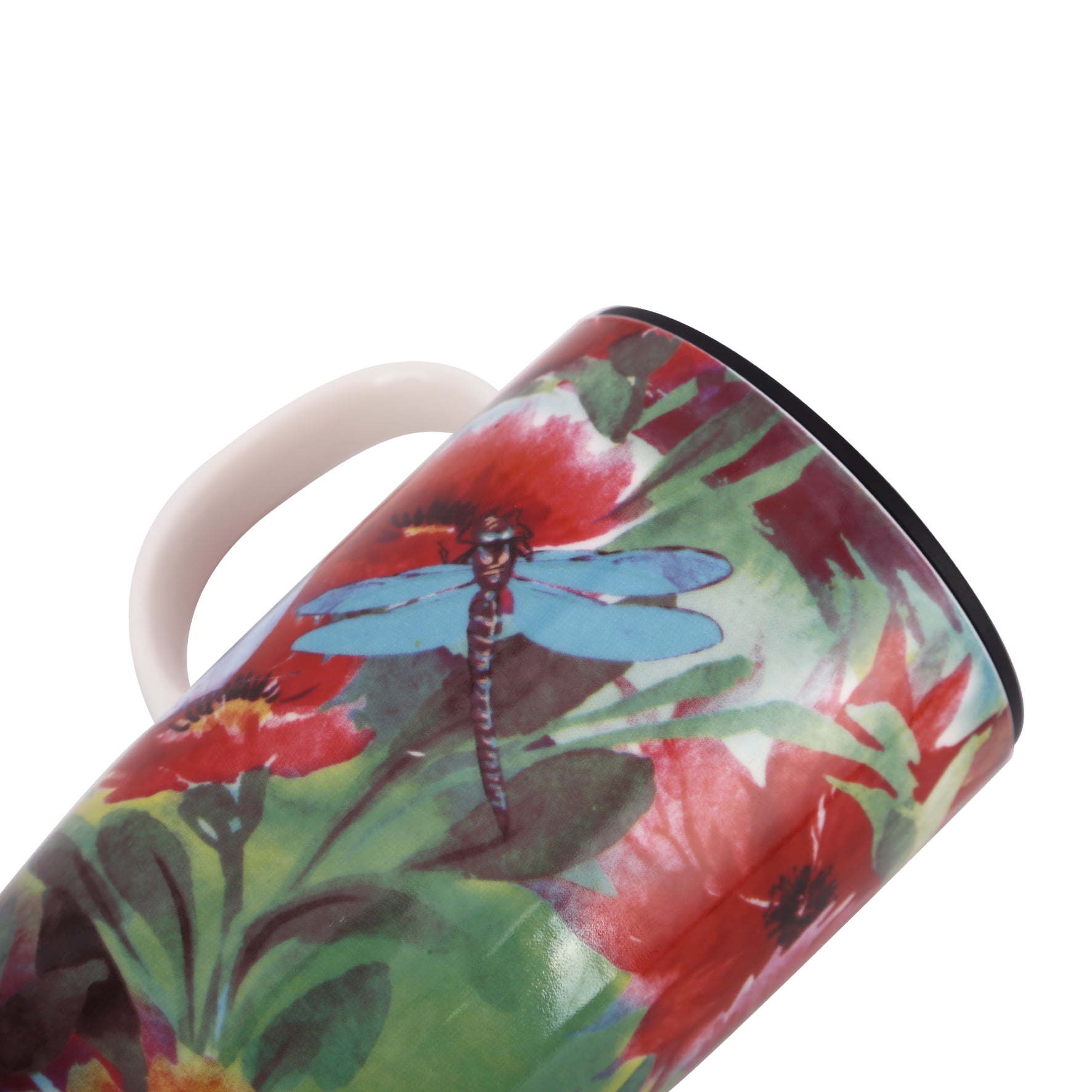 Ceramic Coffee Mug 17 oz. Coffee Cup with Color Boxs and Spill-proof Lid, Butterfly and Dragonfly - Image 6