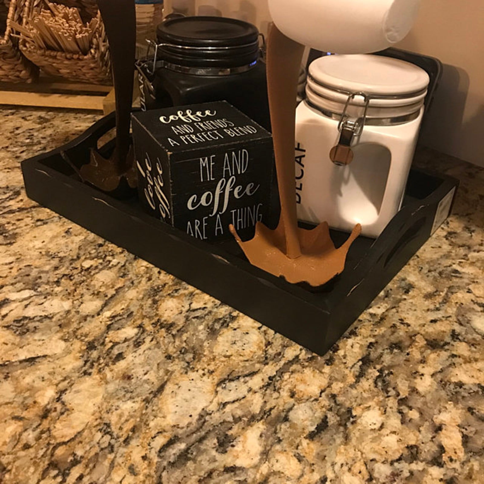 XMMSWDLA Floating Coffee Cup Mug Sculpture Kitchen Decor Pouring Spilling Decoration Suspended Coffee Cup Standing Mug Resin Coffee Cup Decorated Brown - Image 4