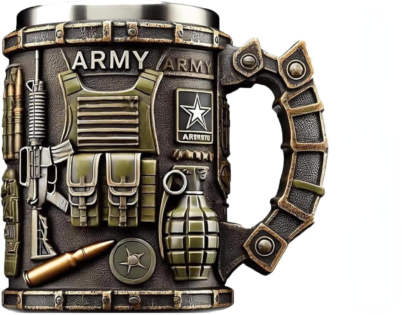 Salute Series 3D Military Coffee Mug - 15oz Hand-Painted Army Themed Ceramic Cup with Tactical Design, Veteran Appreciation Gift (Patriotic Soldier Tribute Collection - Image 7