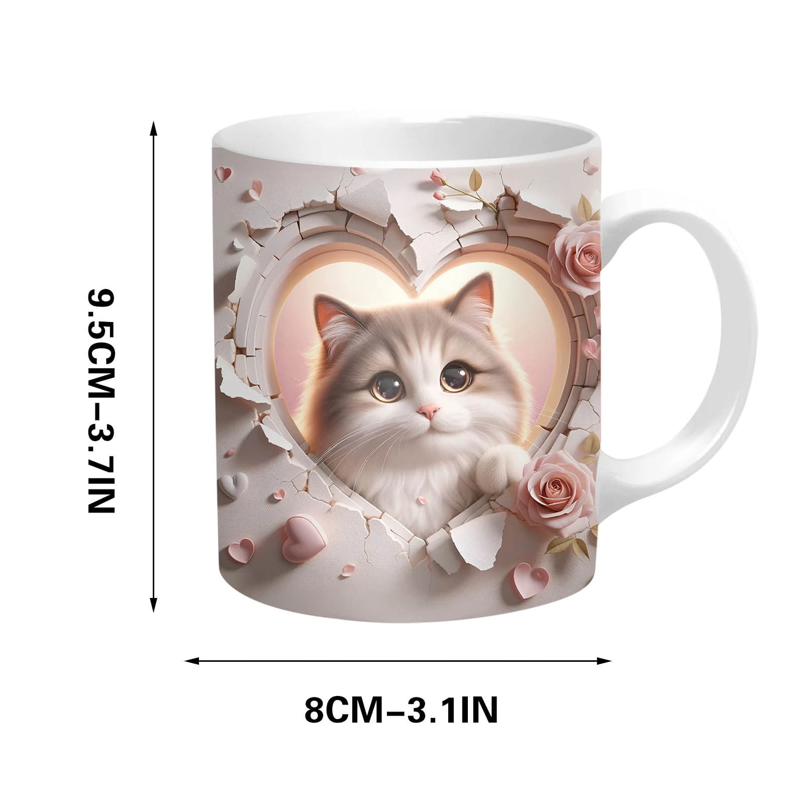 Unique Cracked Wall Design Ceramic Mug, Artistic Coffee Cup for Daily Use, Generous Size Drinking Mug for Office and Home Kitchen Decor(H) - Image 3