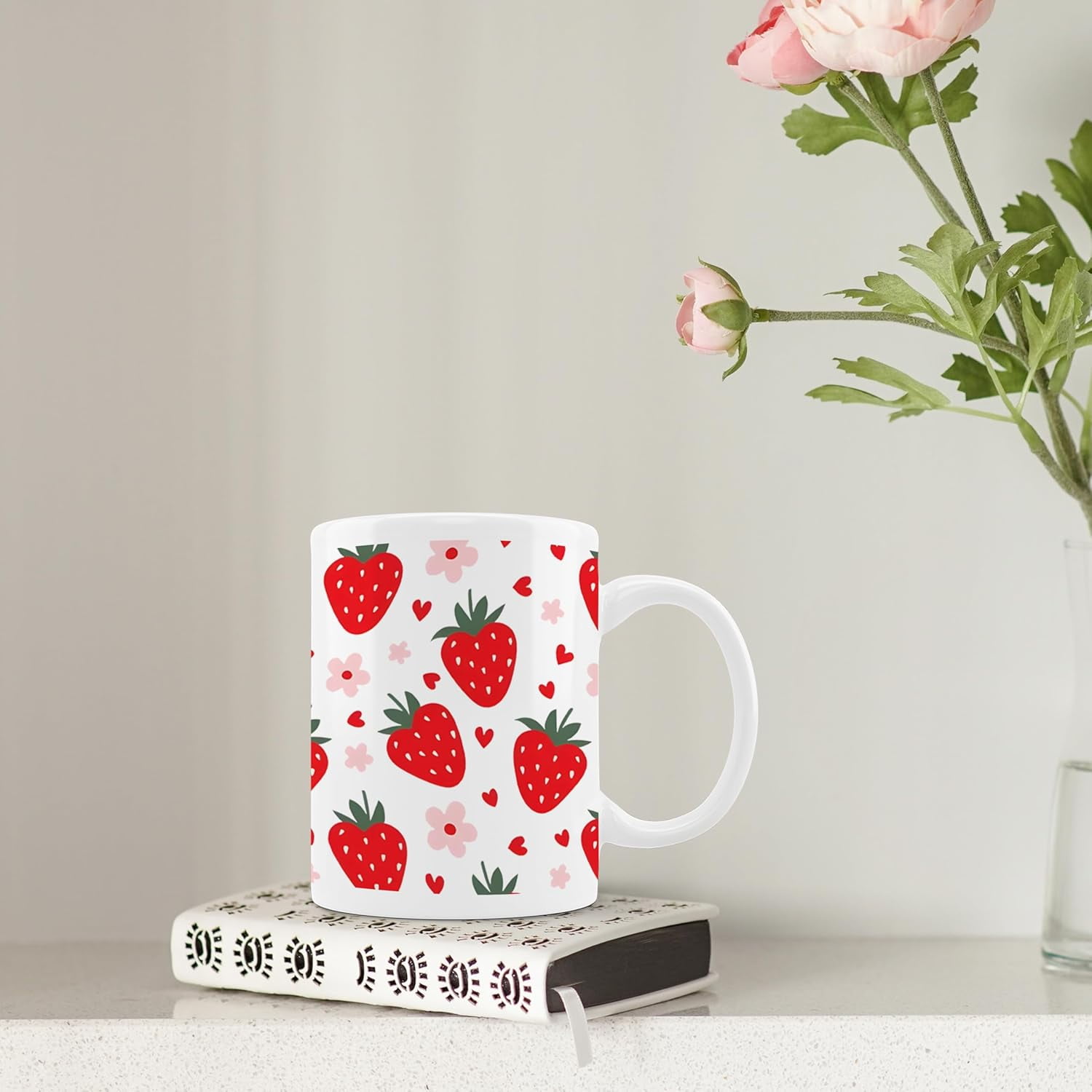 Strawberry Mug - Strawberry Coffee Mug, Cute Mugs, Aesthetic Mug, Strawberry Gifts, Strawberry Kitchen Home Decor, Strawberry Ceramic Coffee Mug 11 oz - Image 5