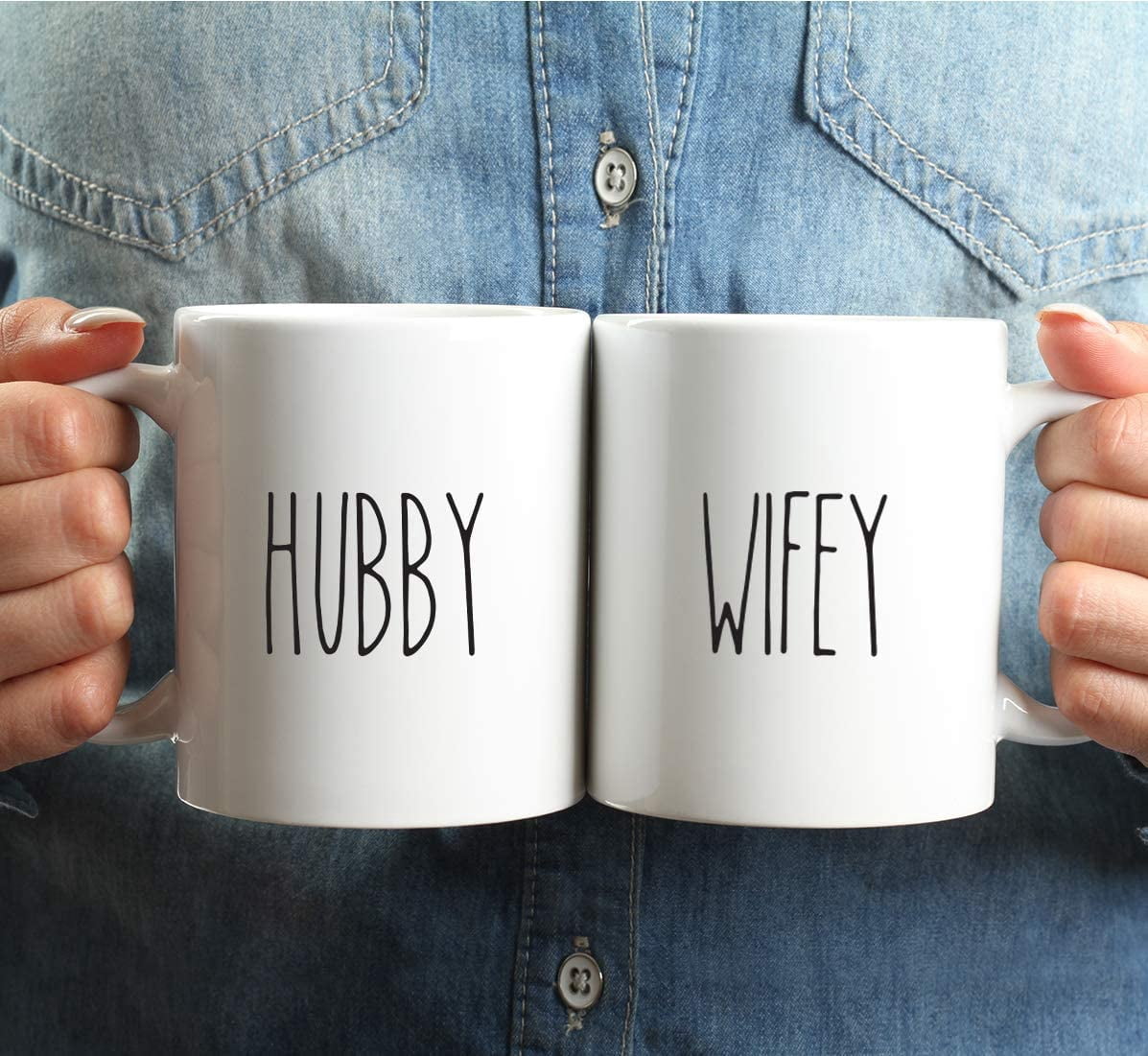 CTDream Simple Rustic Farmhouse Kitchen Decor 11oz. Ceramic Coffee Tea Mug , Hubby, Wifey, 2-Pack, Birthday Christmas Anniversary Ideas - Image 7