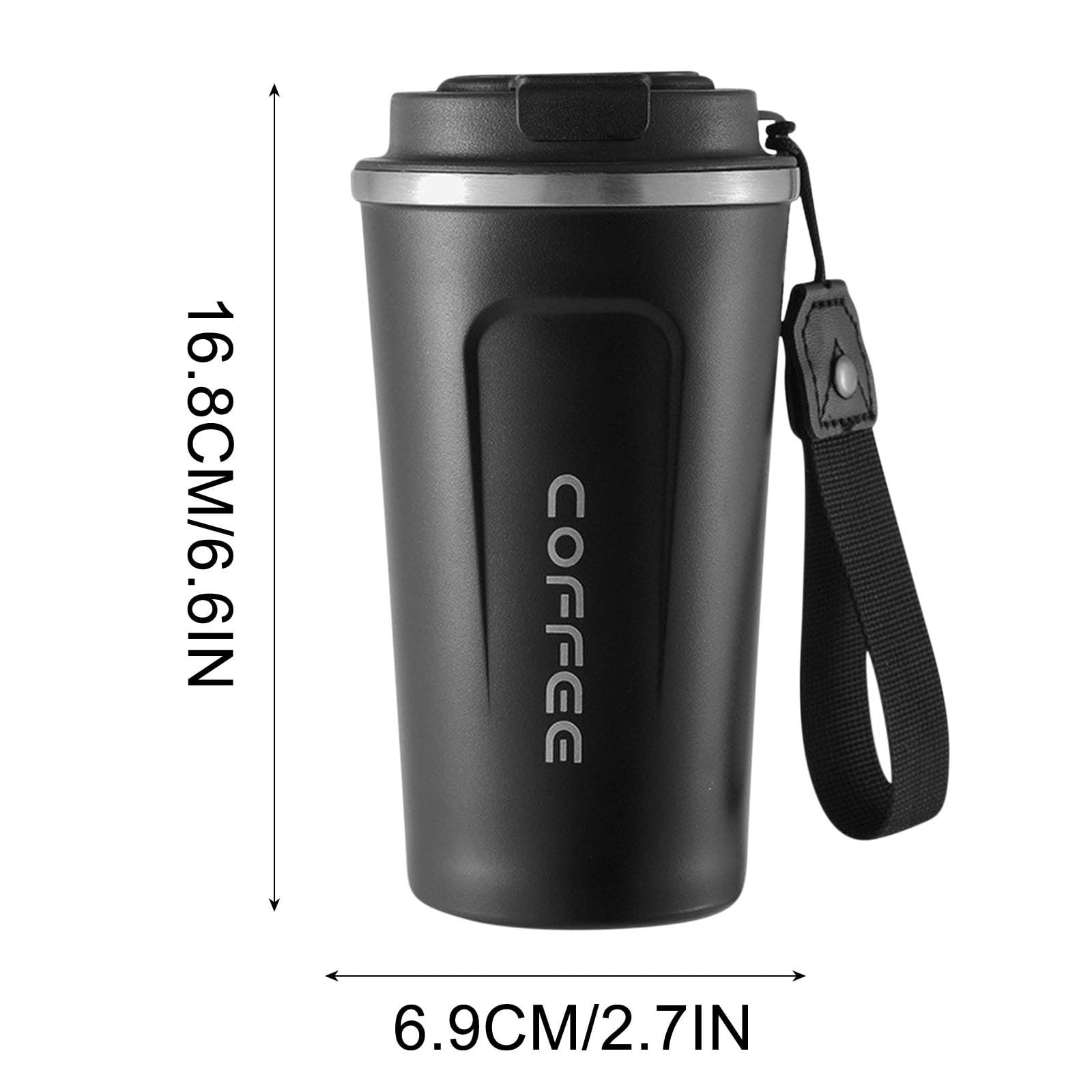 Kchsj Smart Insulated Stainless Steel Coffee Mug Travel Vacuum Tumbler with Temperature Display,510ml Leakproof Lid, Portable Carry Rope, Car Friendly, Hot & Cold, Easy Clean,Food Grade,Durable Black - Image 2
