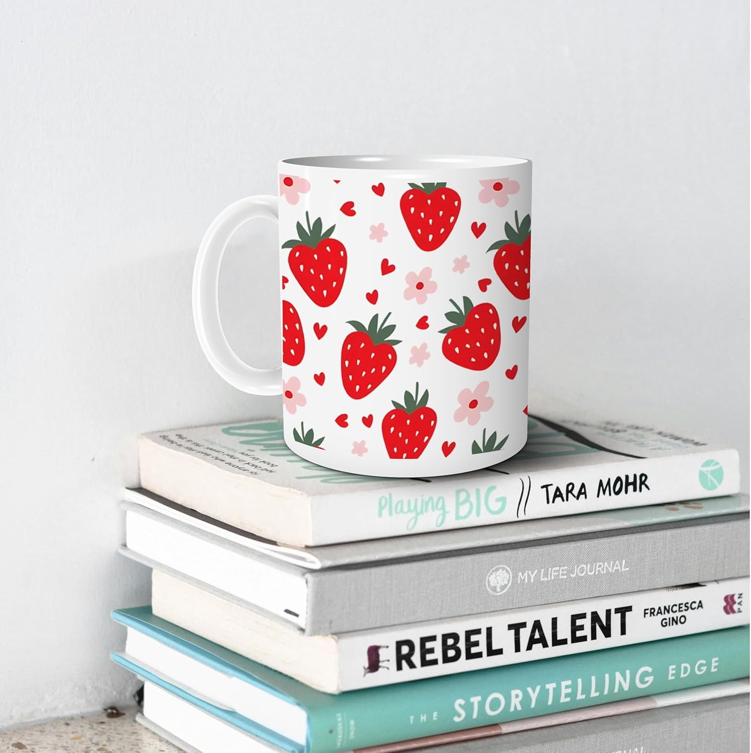Strawberry Mug - Strawberry Coffee Mug, Cute Mugs, Aesthetic Mug, Strawberry Gifts, Strawberry Kitchen Home Decor, Strawberry Ceramic Coffee Mug 11 oz - Image 4