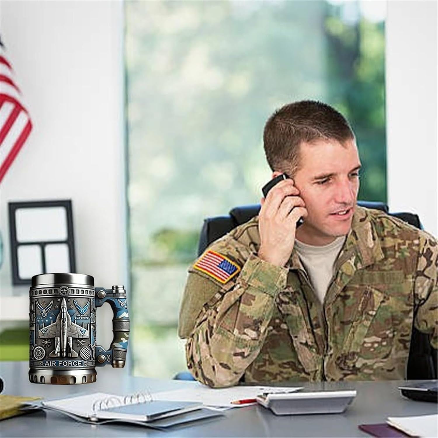 Salute Series 3D Military Coffee Mug - 15oz Hand-Painted Army Themed Ceramic Cup with Tactical Design, Veteran Appreciation Gift (Patriotic Soldier Tribute Collection - Image 9