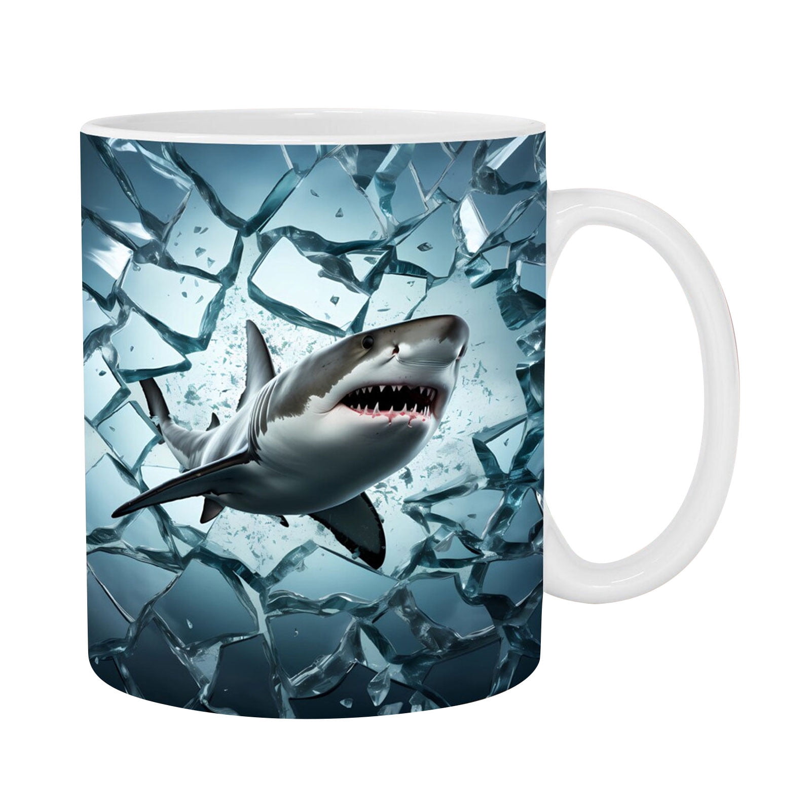 BGZLEU 3D Shark Mug, Durable Flat Painted Ceramic Coffee Mugs, 3D Ocean Shark Ceramic Coffee Mark Cup Tea, Ceramic Shark Decor For Women And Men Holiday And Birthday Gift - Image 3