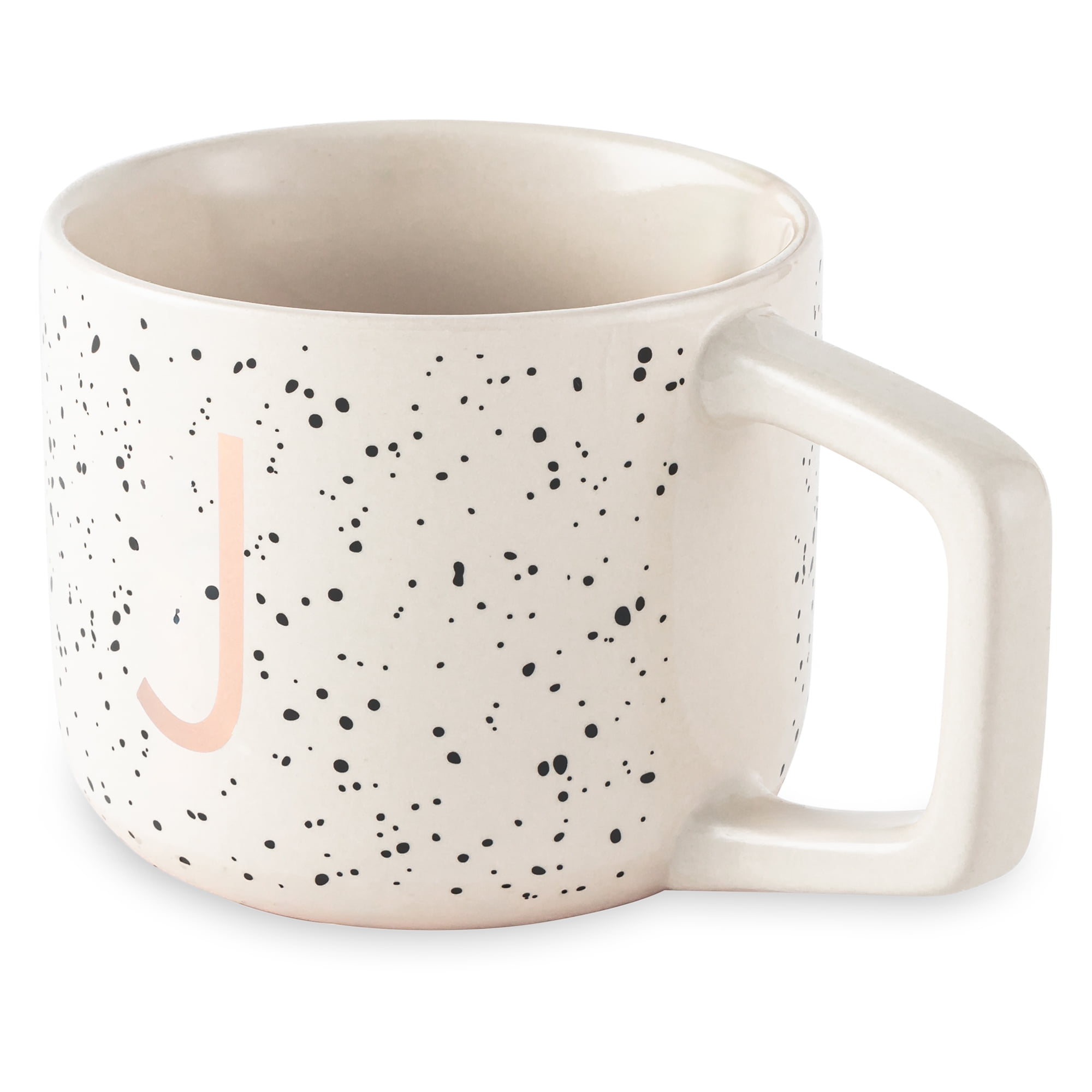 Thyme & Table 13.5 fl oz Monogram J White Speckled Stoneware Mug - Image 6