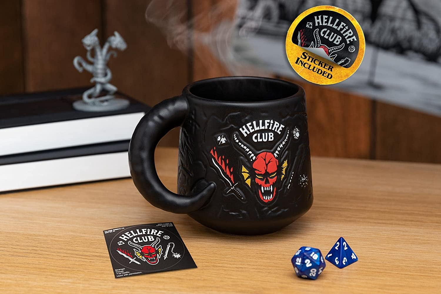 Stranger Things Hellfire Club Mug - Officially Licensed Netflix Merchandise, Demon Embossed Ceramic Coffee Mug, Gift for Fans 400ml (14 fl oz) | Paladone - Image 5