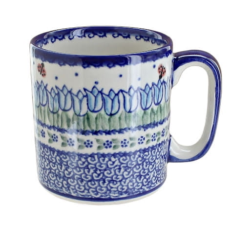 Blue Rose Polish Pottery Garden Tulip Coffee Mug