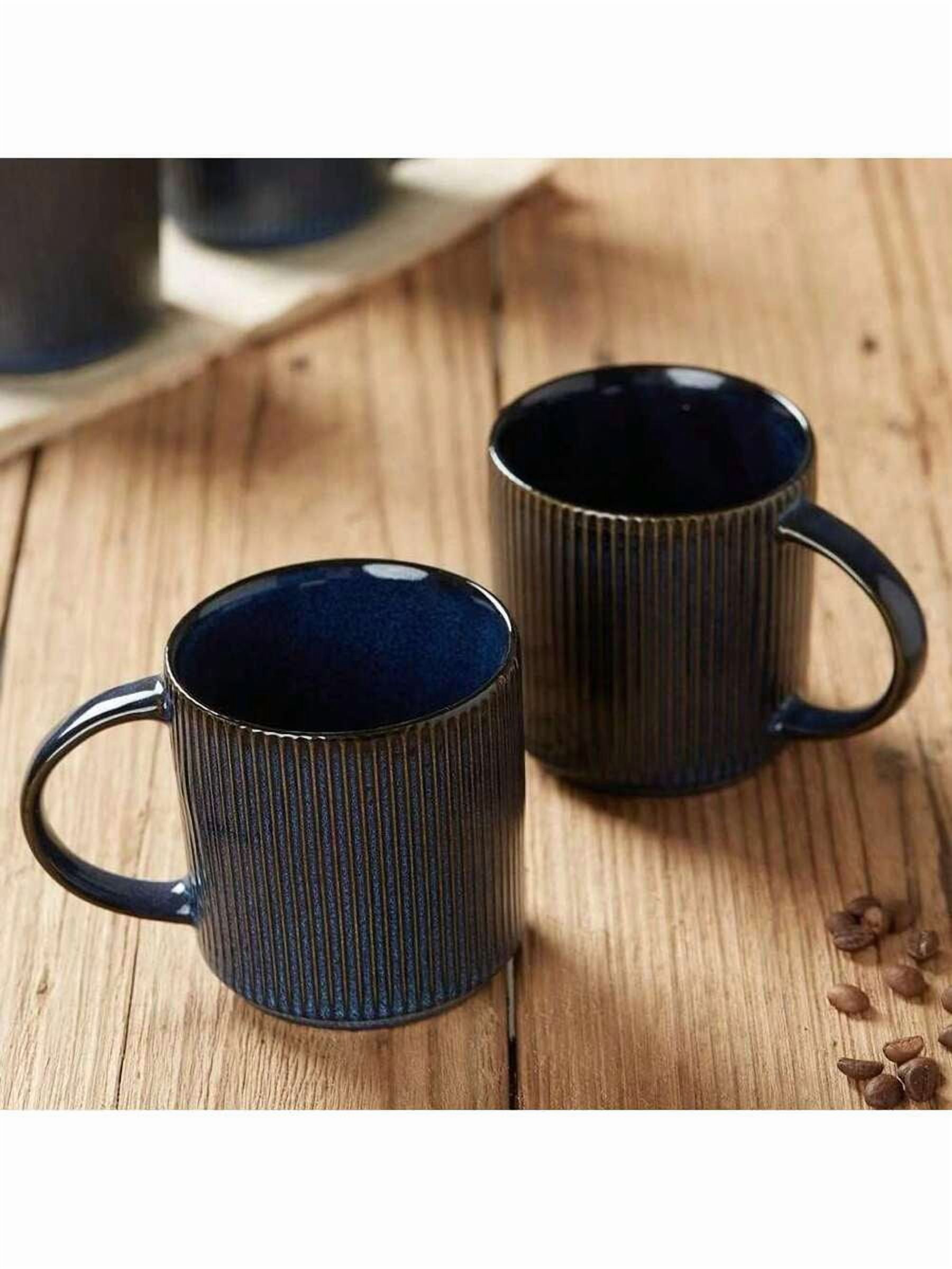 Richmount 4 Piece Coffee Mugs Set, 12 Oz Catering Mugs Cup Set With Handle For Coffee, Tea, Cocoa, Milk - Ceramic Stoneware Drinkware Set