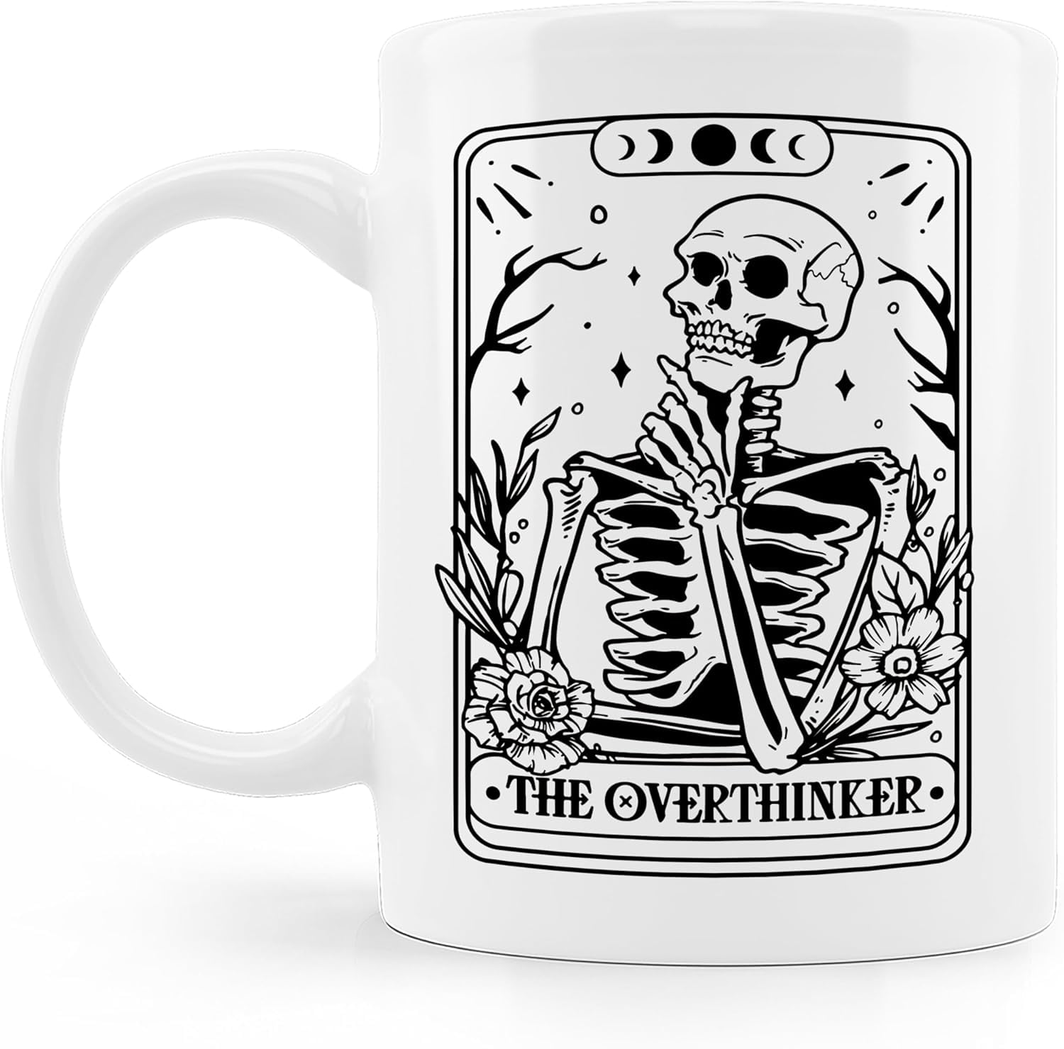 Skull Skeleton Coffee Mug, Goth Decor Mug, Gothic Spooky Gift for Thinkers and Skeleton Goth Lovers, Skull Cup Gothic Gifts for Men Women