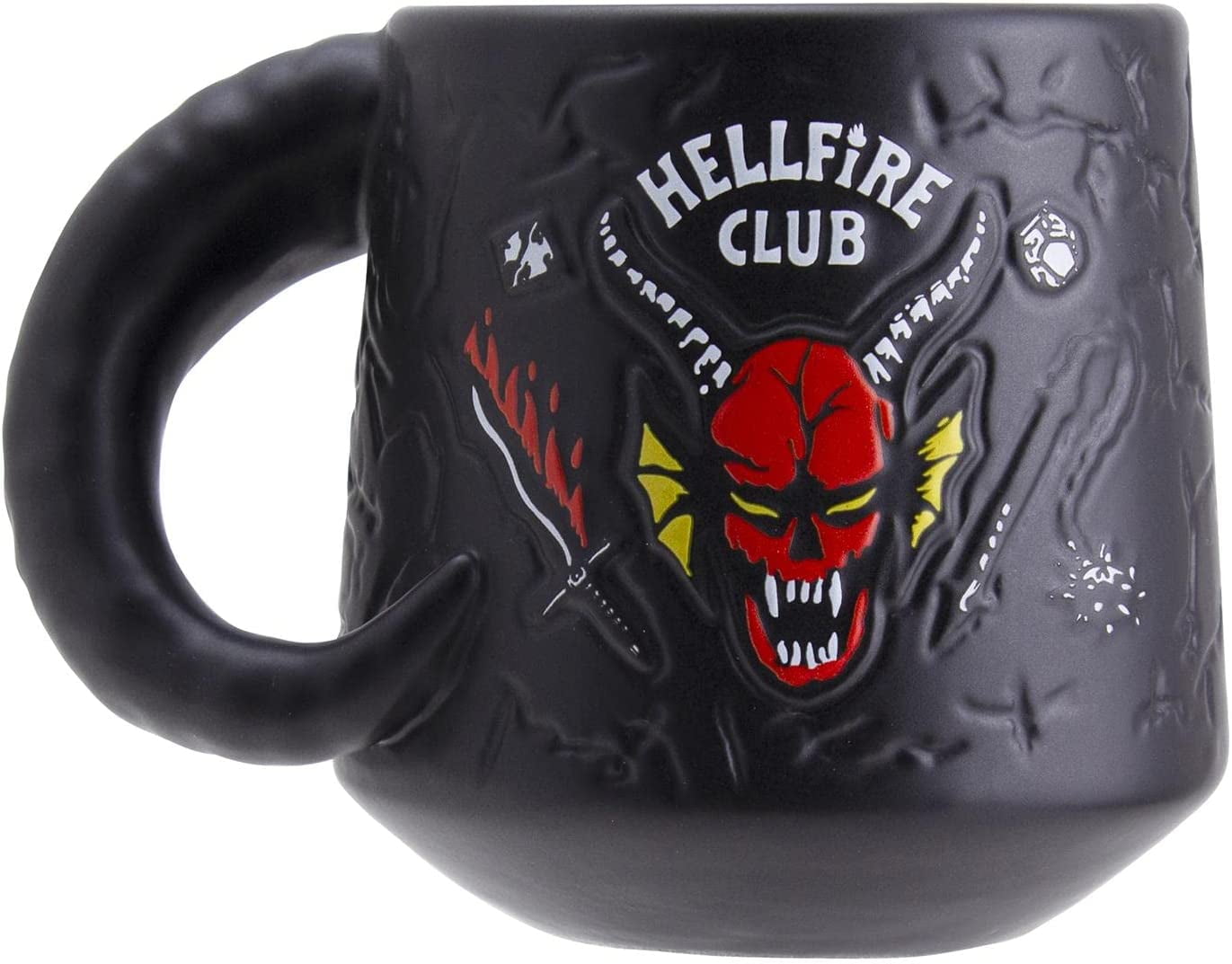Stranger Things Hellfire Club Mug - Officially Licensed Netflix Merchandise, Demon Embossed Ceramic Coffee Mug, Gift for Fans 400ml (14 fl oz) | Paladone