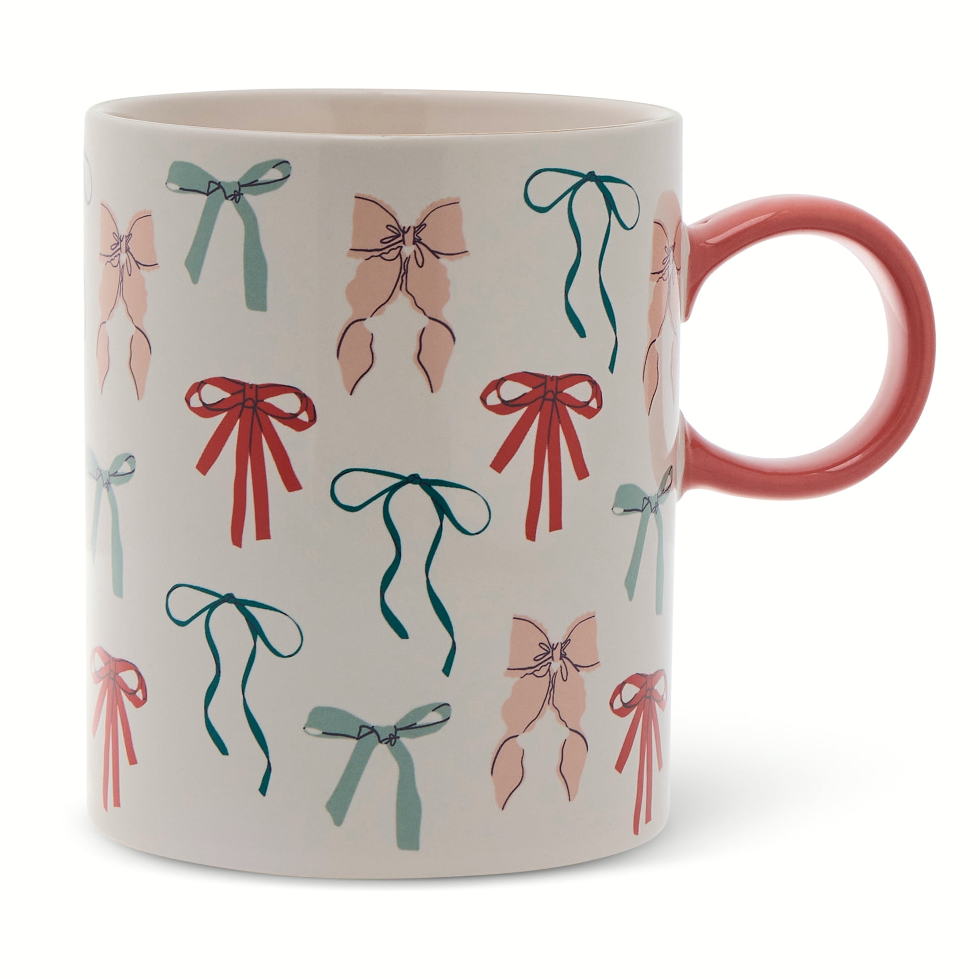 Thyme & Table 15.2 fl oz Pink Bows Stoneware Mug